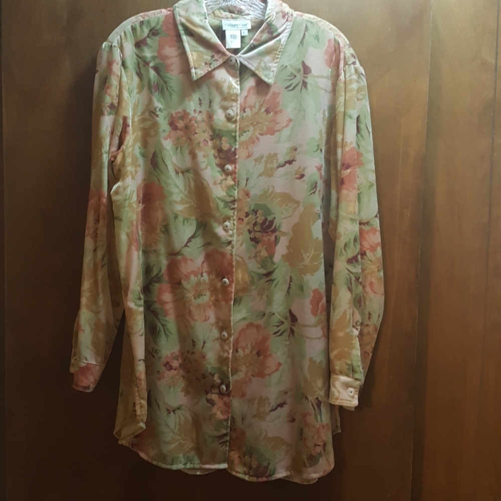 Coldwater Creek Floral Velvet Top